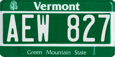 VT license plate AEW827