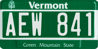 VT license plate AEW841