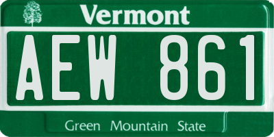 VT license plate AEW861