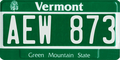 VT license plate AEW873