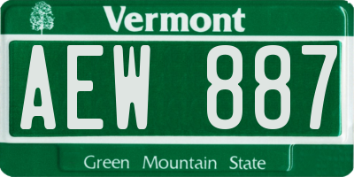 VT license plate AEW887