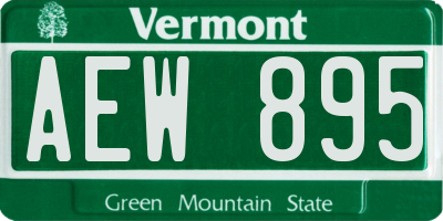 VT license plate AEW895