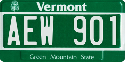 VT license plate AEW901