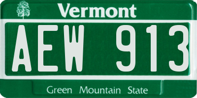 VT license plate AEW913