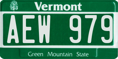 VT license plate AEW979