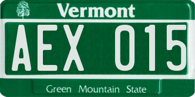VT license plate AEX015