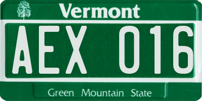 VT license plate AEX016