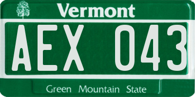 VT license plate AEX043