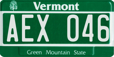 VT license plate AEX046