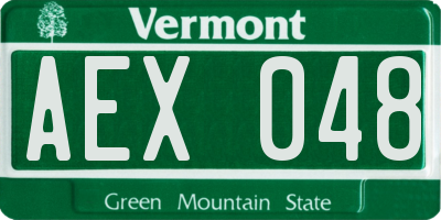 VT license plate AEX048