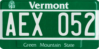 VT license plate AEX052