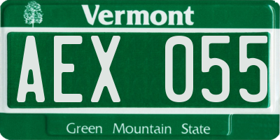 VT license plate AEX055