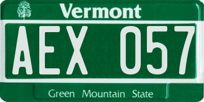VT license plate AEX057