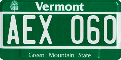 VT license plate AEX060