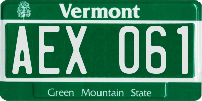 VT license plate AEX061