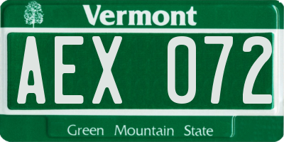 VT license plate AEX072