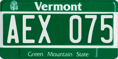 VT license plate AEX075
