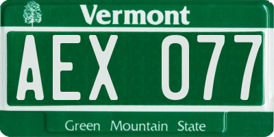 VT license plate AEX077