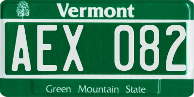 VT license plate AEX082