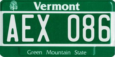 VT license plate AEX086
