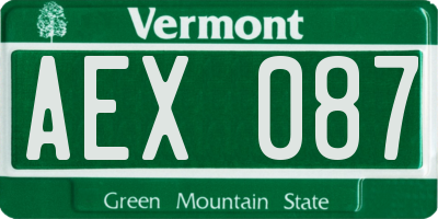 VT license plate AEX087