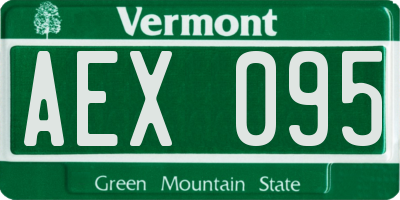 VT license plate AEX095