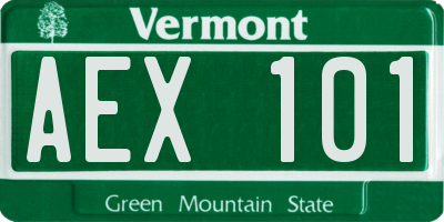 VT license plate AEX101