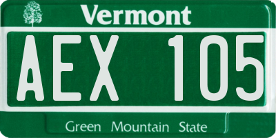 VT license plate AEX105
