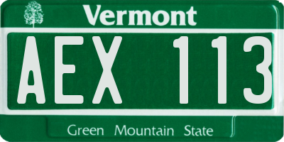 VT license plate AEX113