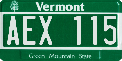 VT license plate AEX115