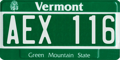 VT license plate AEX116