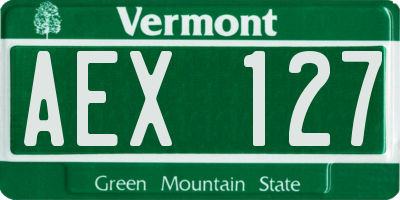 VT license plate AEX127