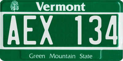 VT license plate AEX134