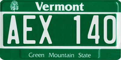 VT license plate AEX140