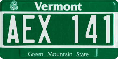 VT license plate AEX141