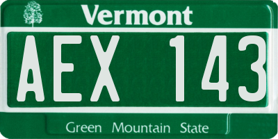 VT license plate AEX143