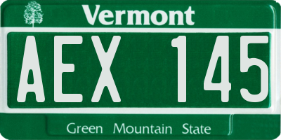 VT license plate AEX145