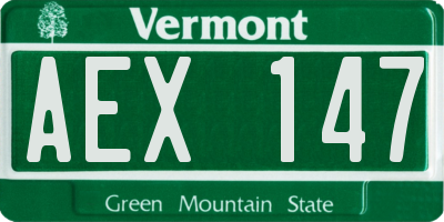 VT license plate AEX147