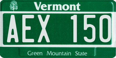 VT license plate AEX150