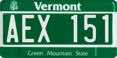 VT license plate AEX151