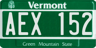 VT license plate AEX152