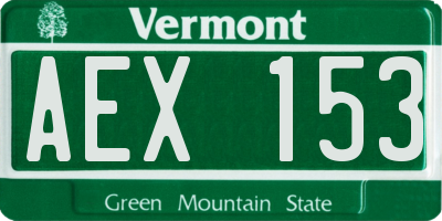 VT license plate AEX153