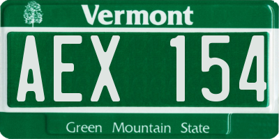 VT license plate AEX154