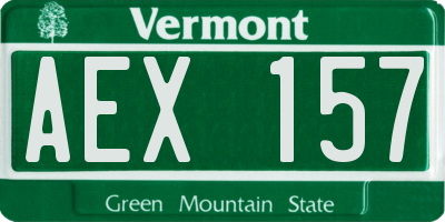 VT license plate AEX157