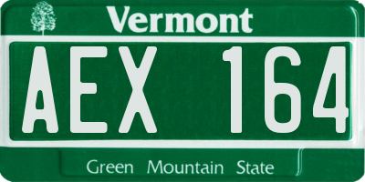 VT license plate AEX164