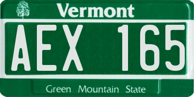 VT license plate AEX165