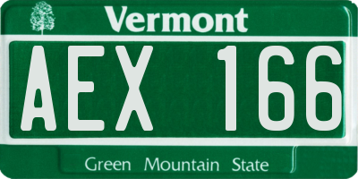 VT license plate AEX166