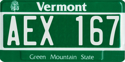 VT license plate AEX167