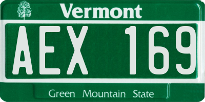 VT license plate AEX169