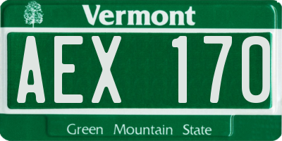 VT license plate AEX170